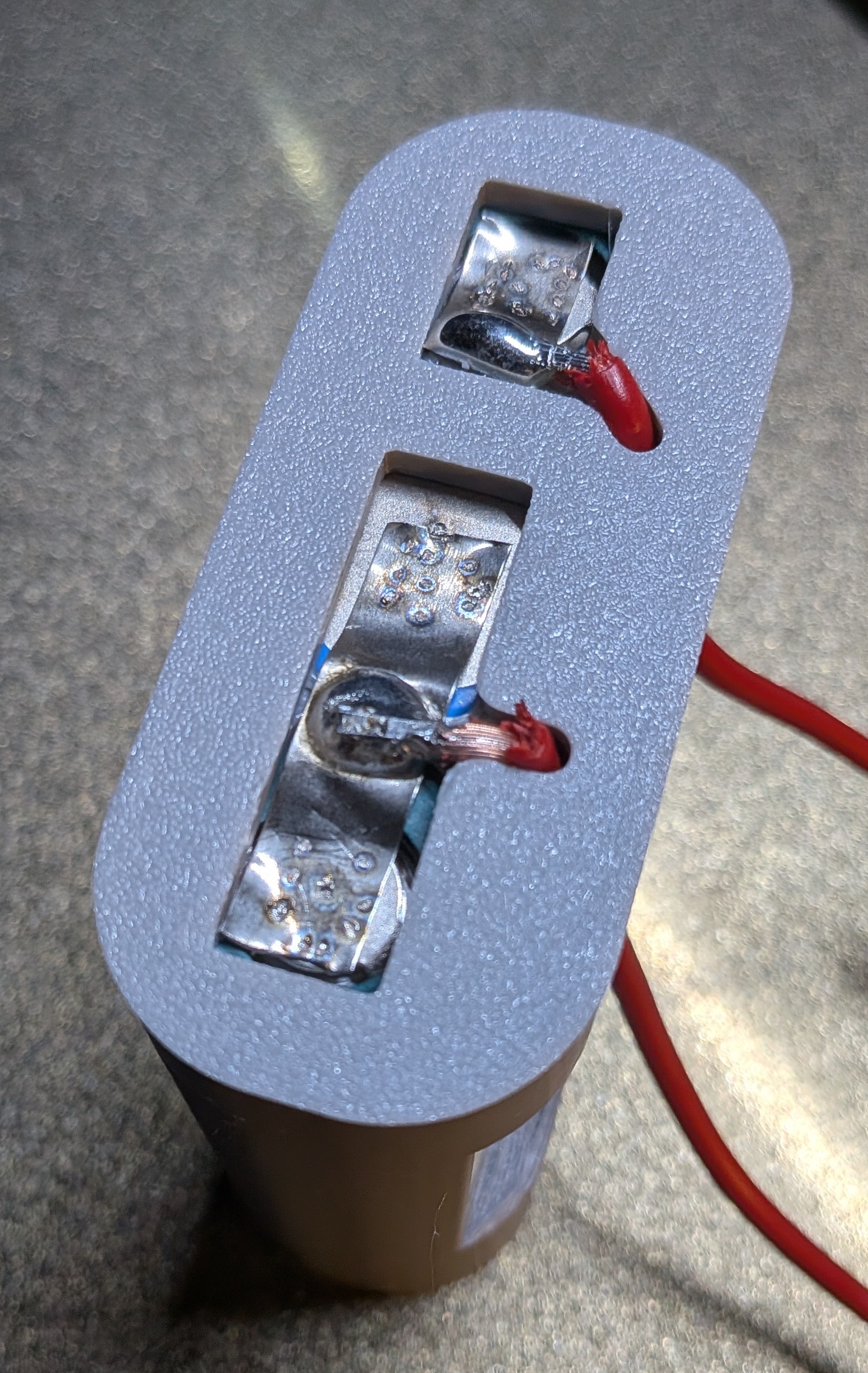 Picture of spotwelded nickel strips.